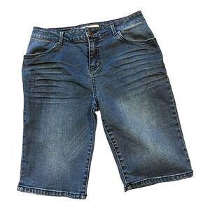 Calvin Klein‎ Jean Shorts Girls Size 16 Blue Slim Bermuda Denim  (Waist 27") 006